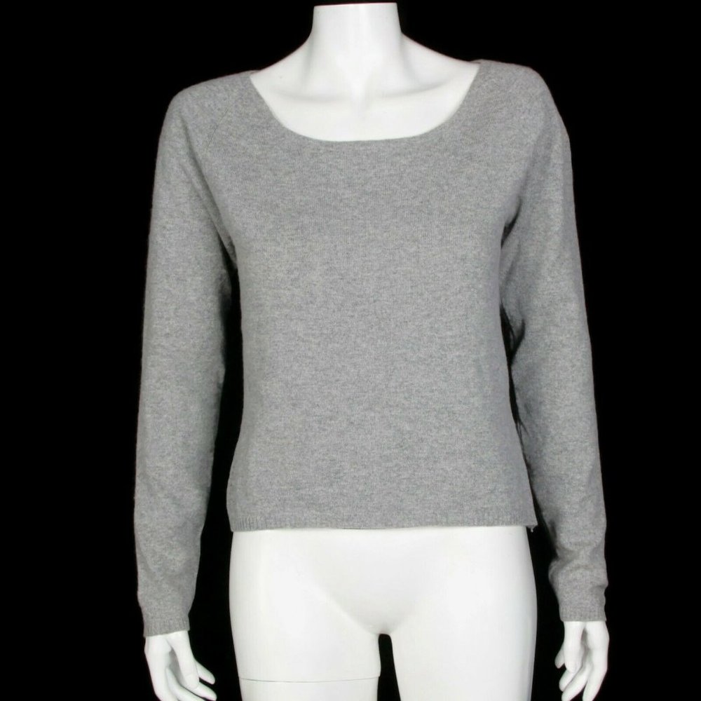 NIM Cute Casual 100% Cashmere Scoop Sweater Gray Womens size 2 - 314